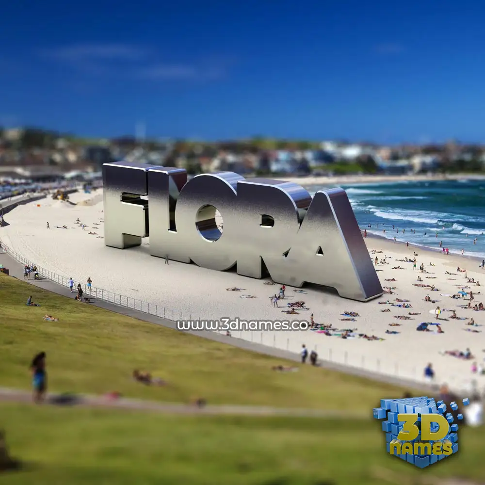 flora in Bondi Beach style - 3D name wallpaper