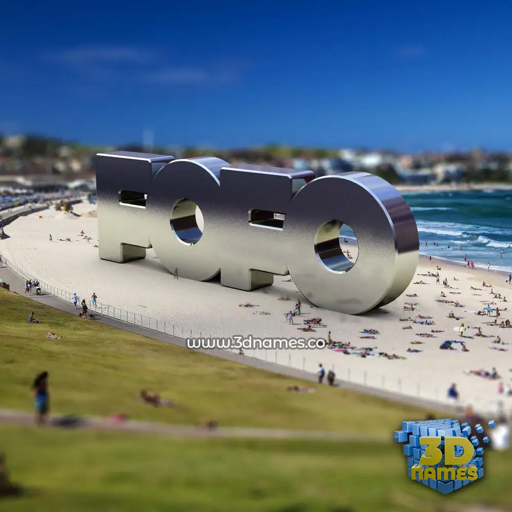 fofo in Bondi Beach style - 3D name wallpaper