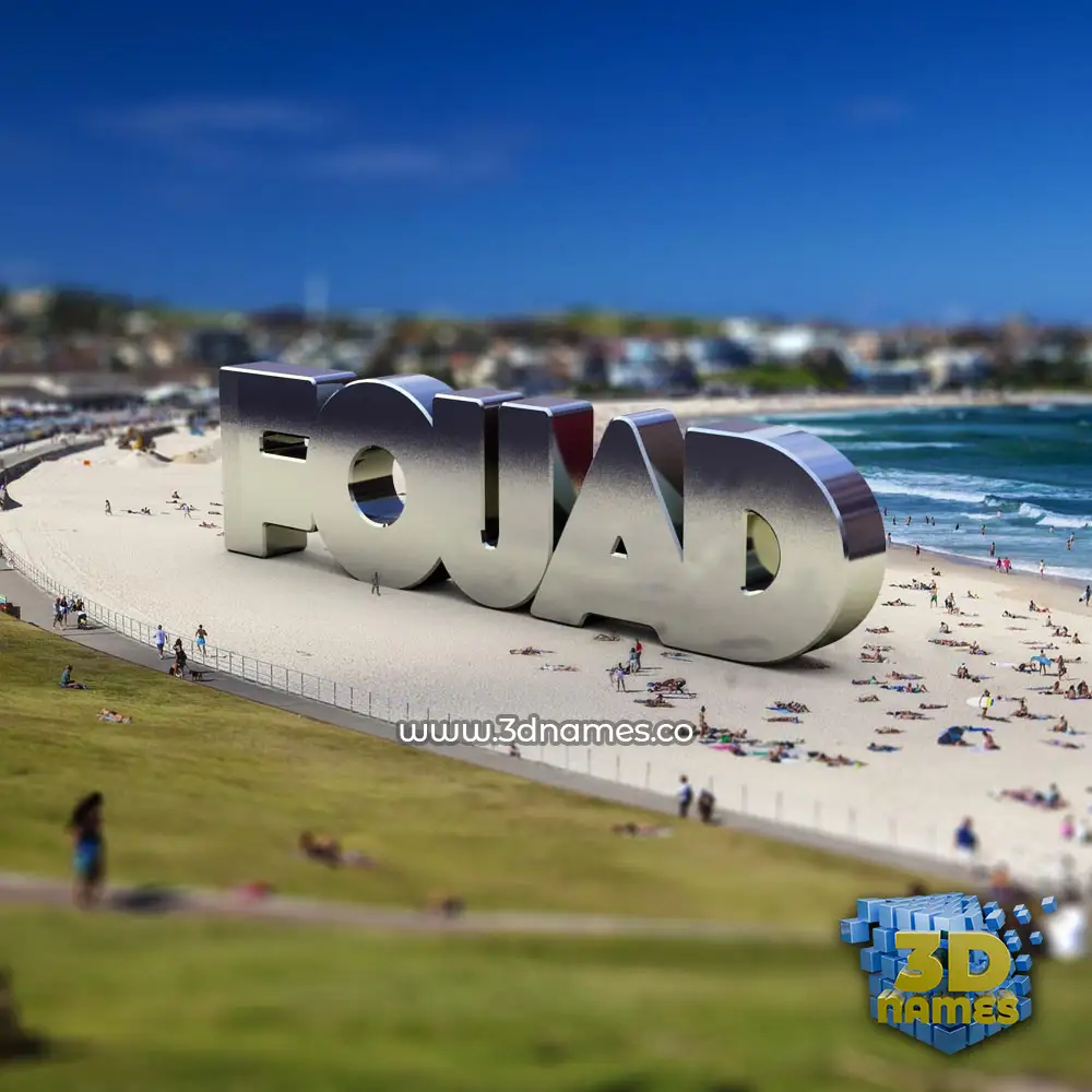 fouad in Bondi Beach style - 3D name wallpaper
