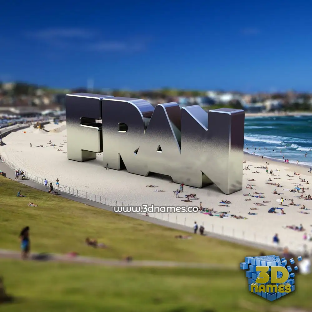 fran in Bondi Beach style - 3D name wallpaper