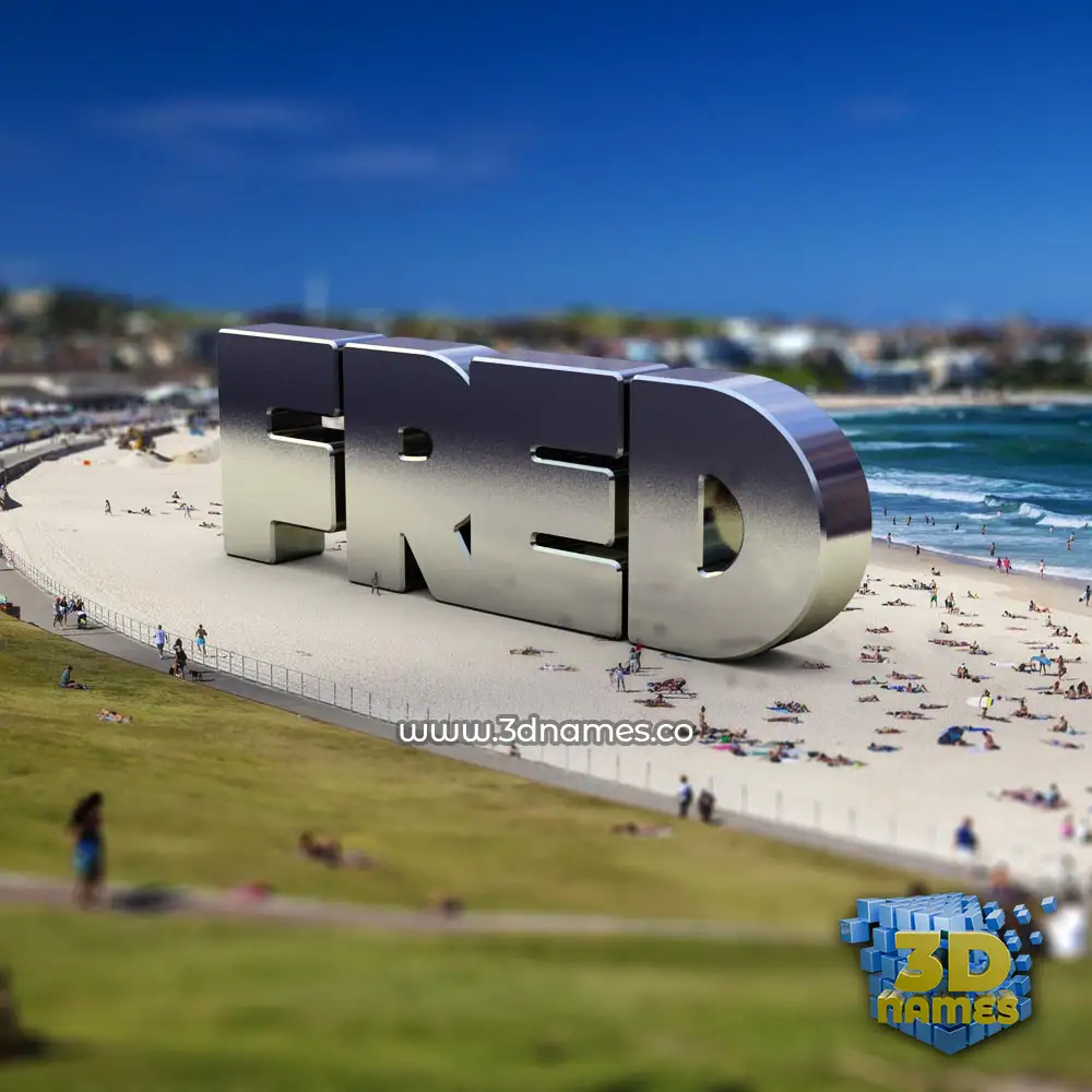 fred in Bondi Beach style - 3D name wallpaper