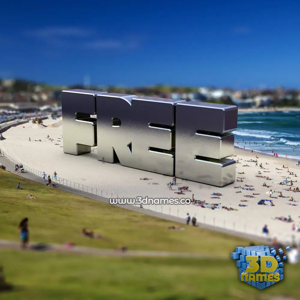 free in Bondi Beach style - 3D name wallpaper