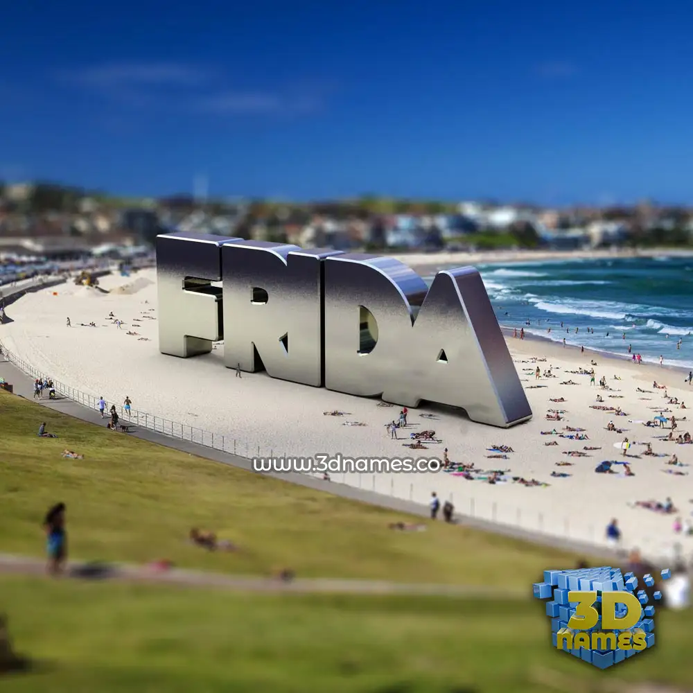 frida in Bondi Beach style - 3D name wallpaper