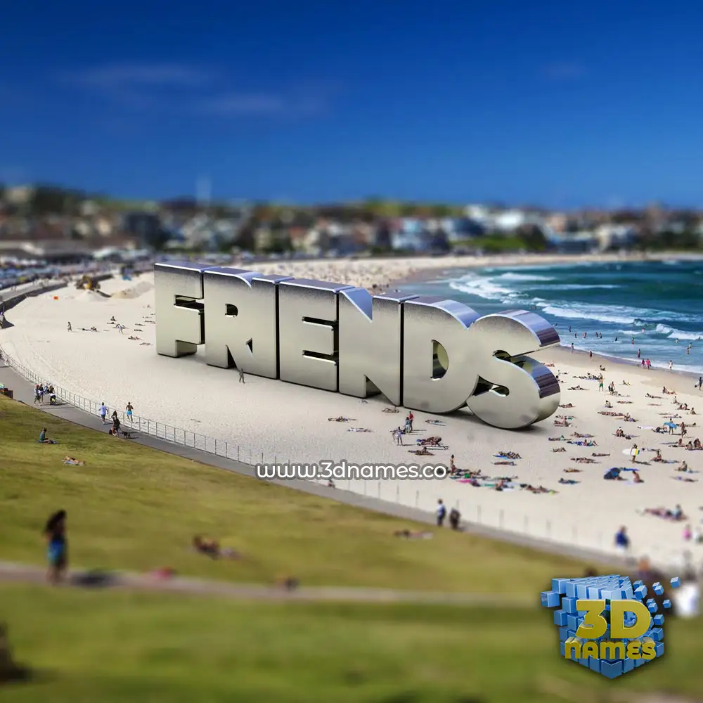 friends in Bondi Beach style - 3D name wallpaper