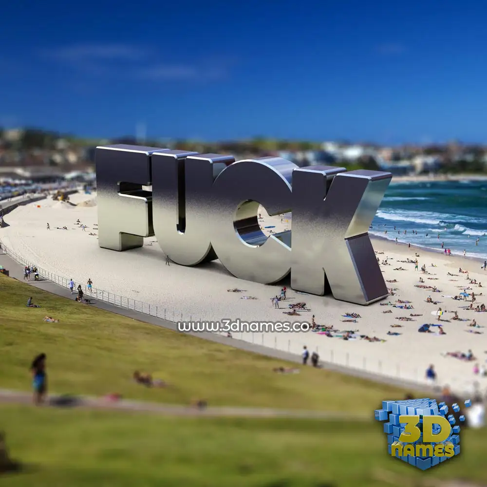 fuck in Bondi Beach style - 3D name wallpaper