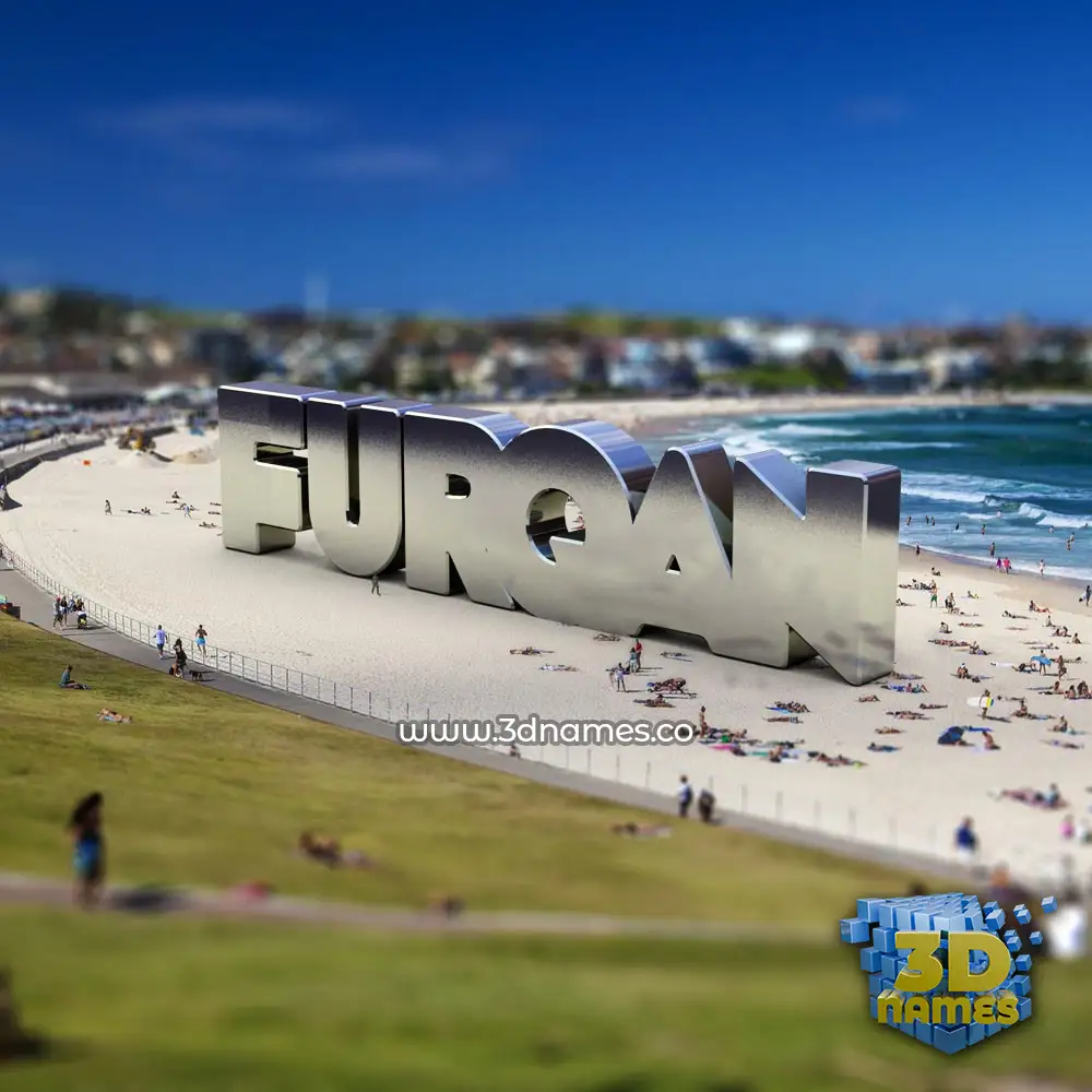 furqan in Bondi Beach style - 3D name wallpaper