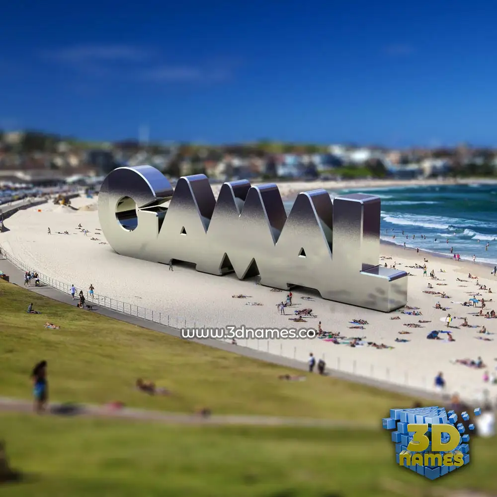 gamal in Bondi Beach style - 3D name wallpaper