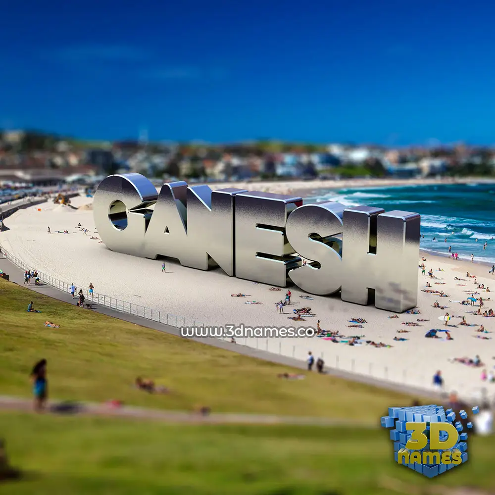 ganesh in Bondi Beach style - 3D name wallpaper