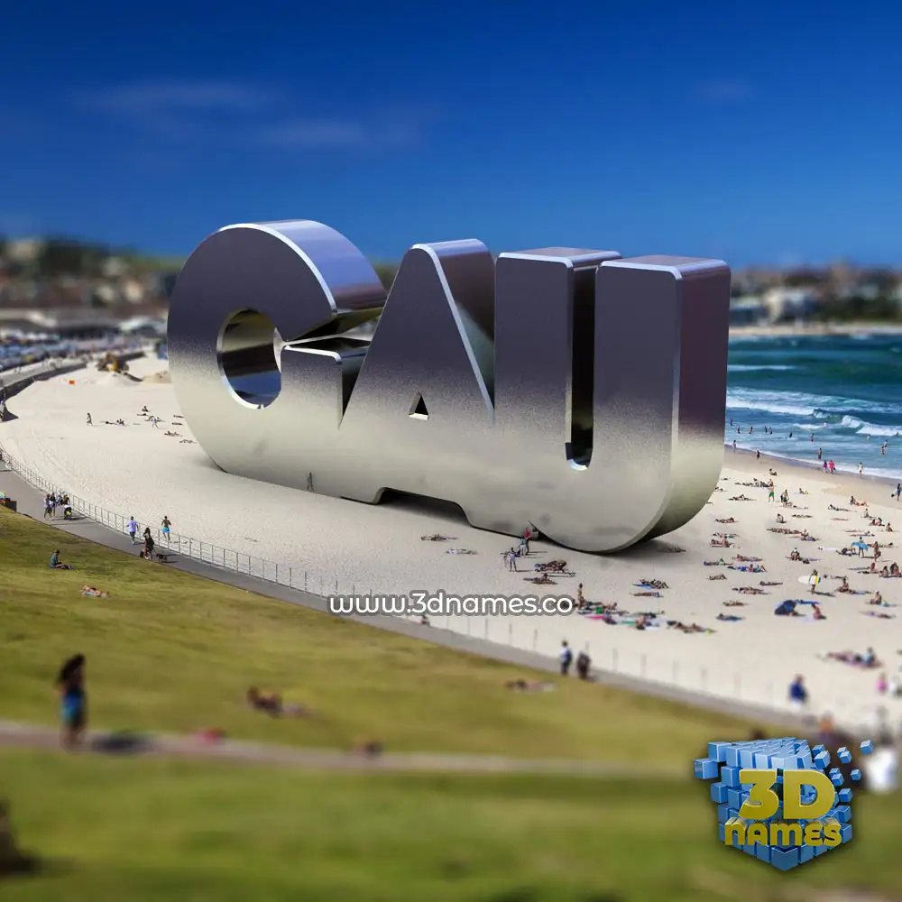 gau in Bondi Beach style - 3D name wallpaper