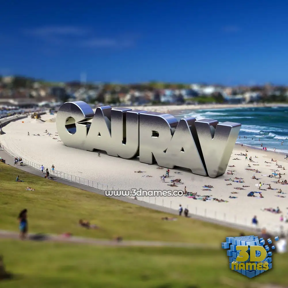gaurav in Bondi Beach style - 3D name wallpaper