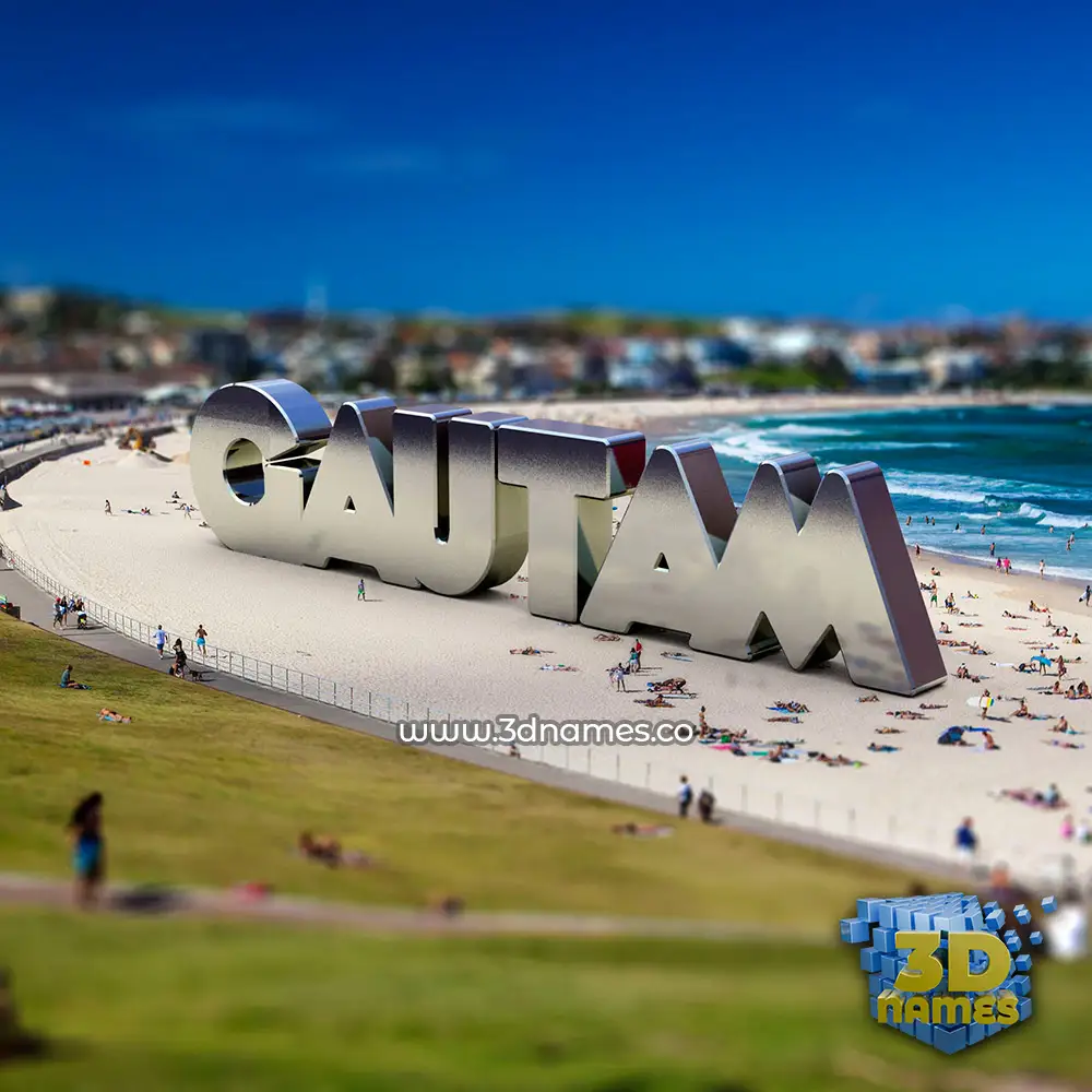 gautam in Bondi Beach style - 3D name wallpaper
