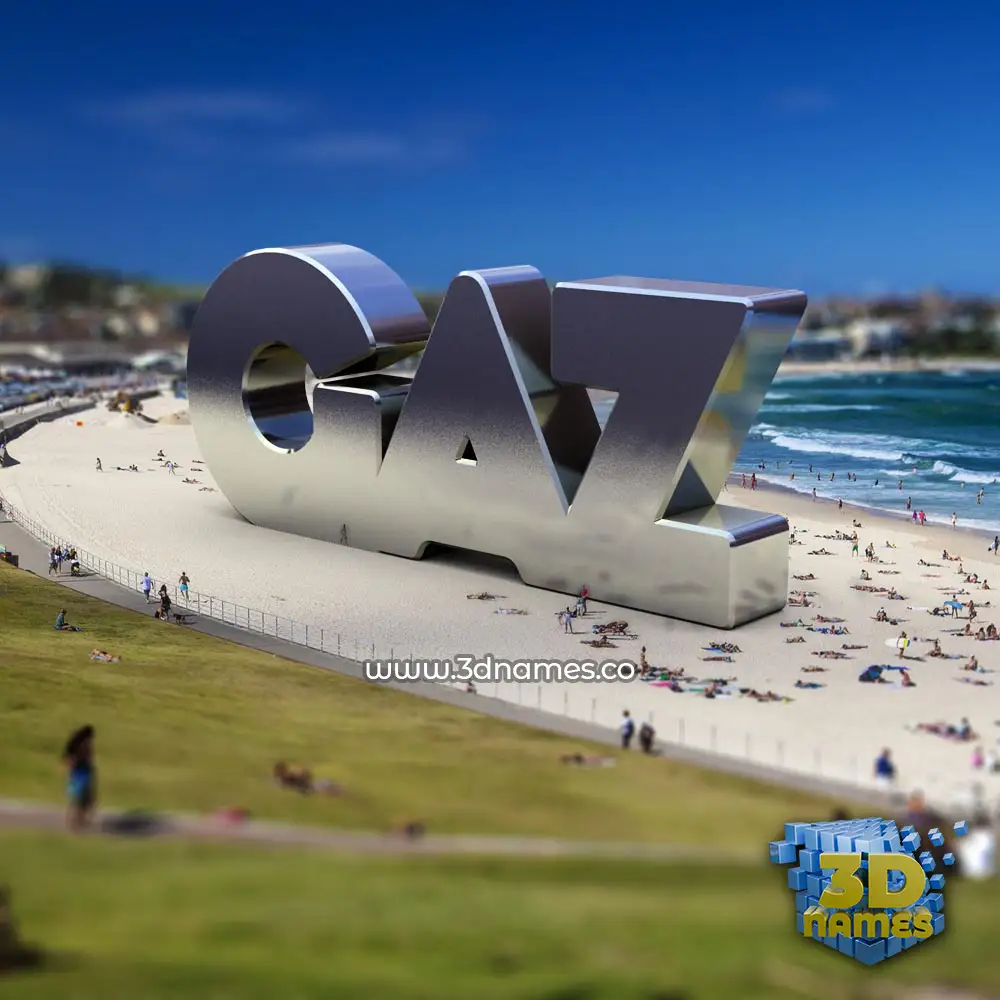 gaz in Bondi Beach style - 3D name wallpaper