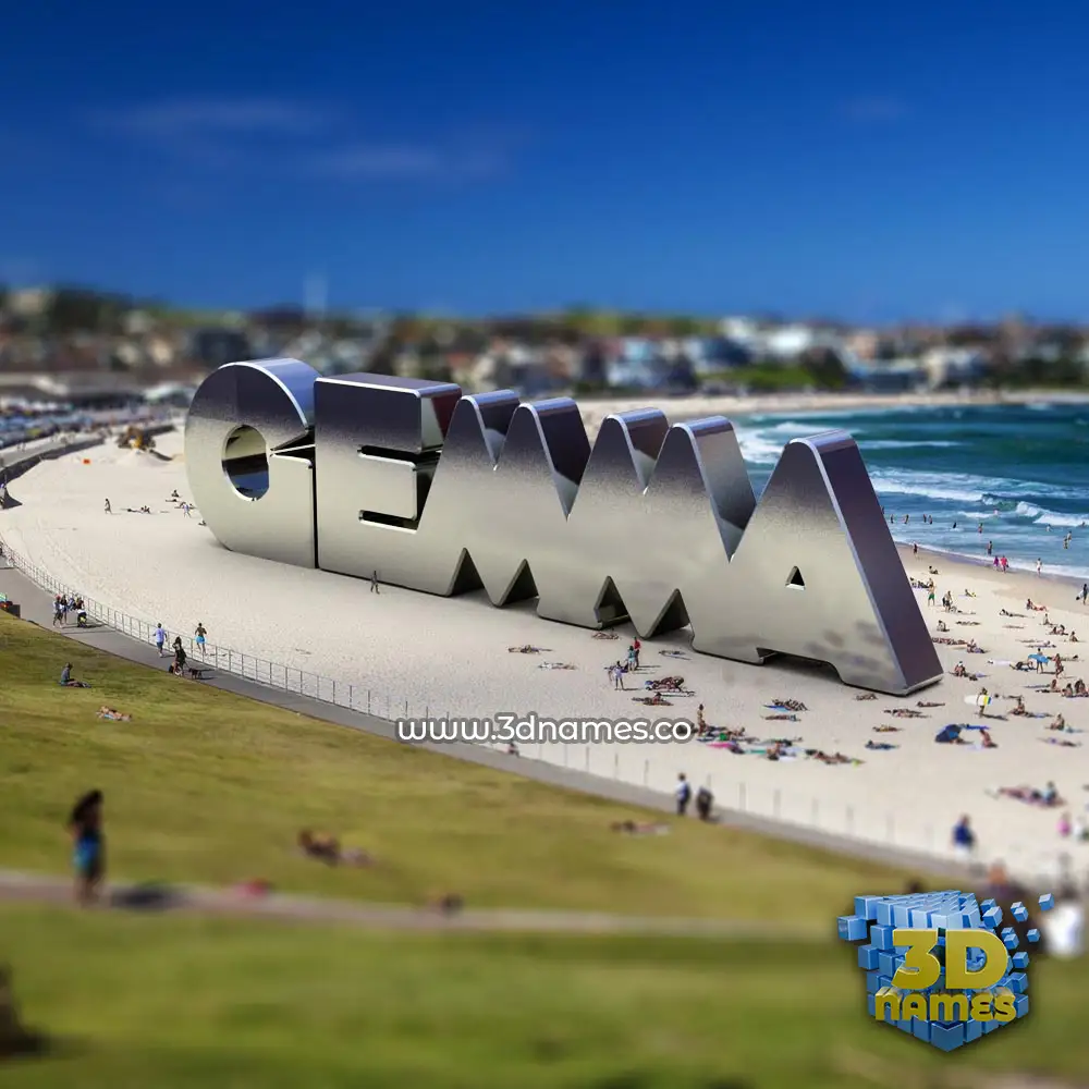 gemma in Bondi Beach style - 3D name wallpaper