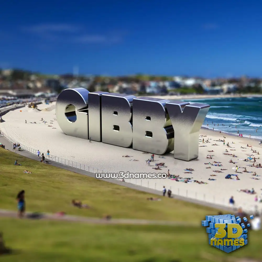 gibby in Bondi Beach style - 3D name wallpaper