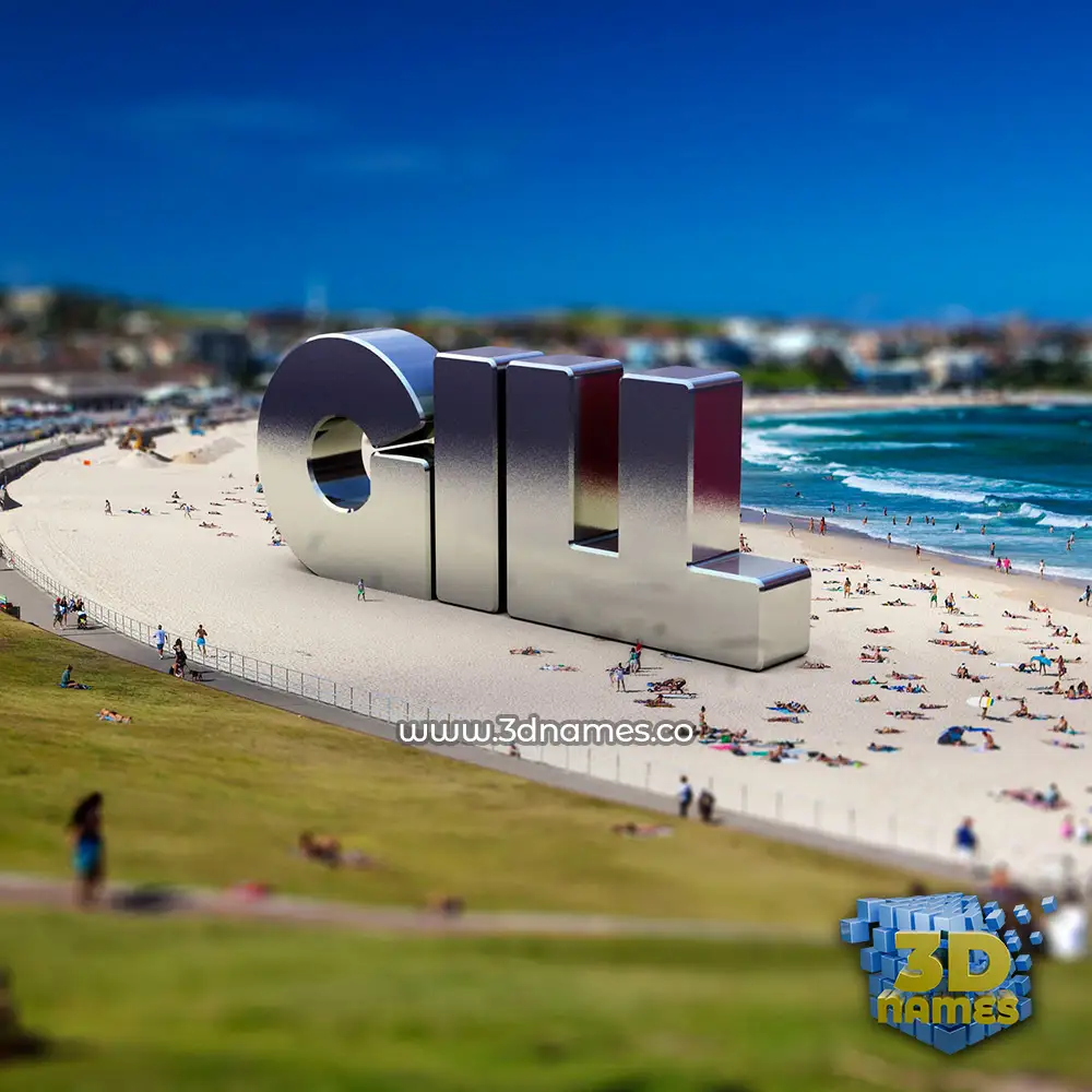 gill in Bondi Beach style - 3D name wallpaper