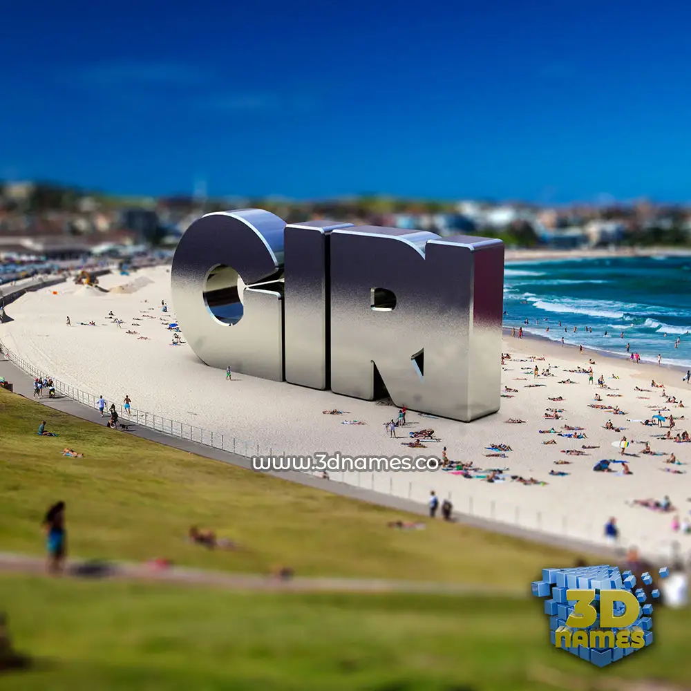 giri in Bondi Beach style - 3D name wallpaper