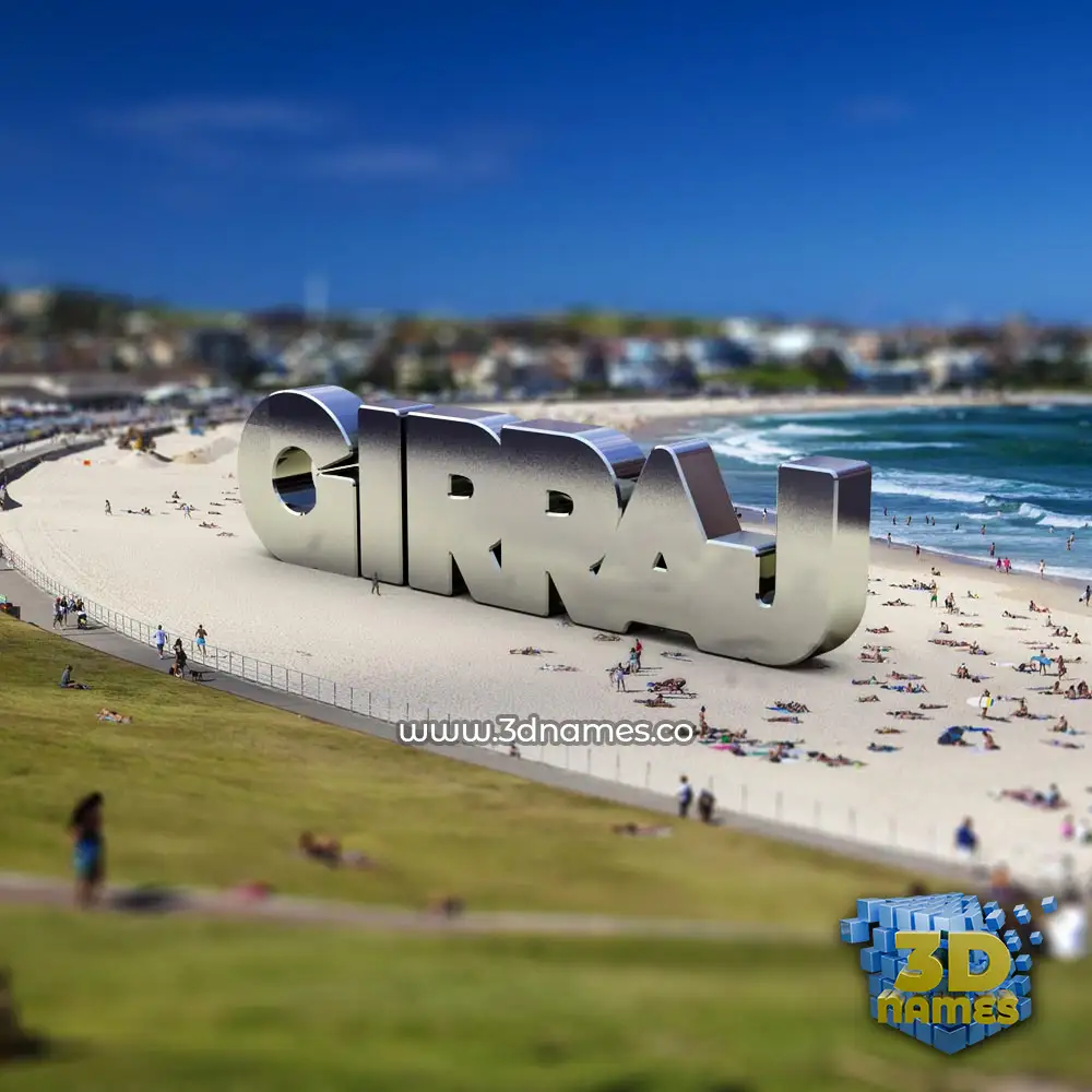 girraj in Bondi Beach style - 3D name wallpaper