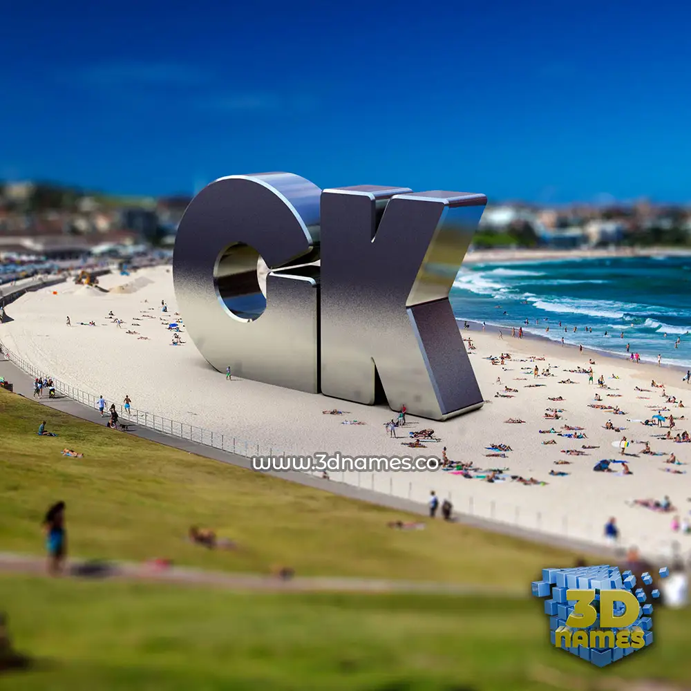 gk in Bondi Beach style - 3D name wallpaper