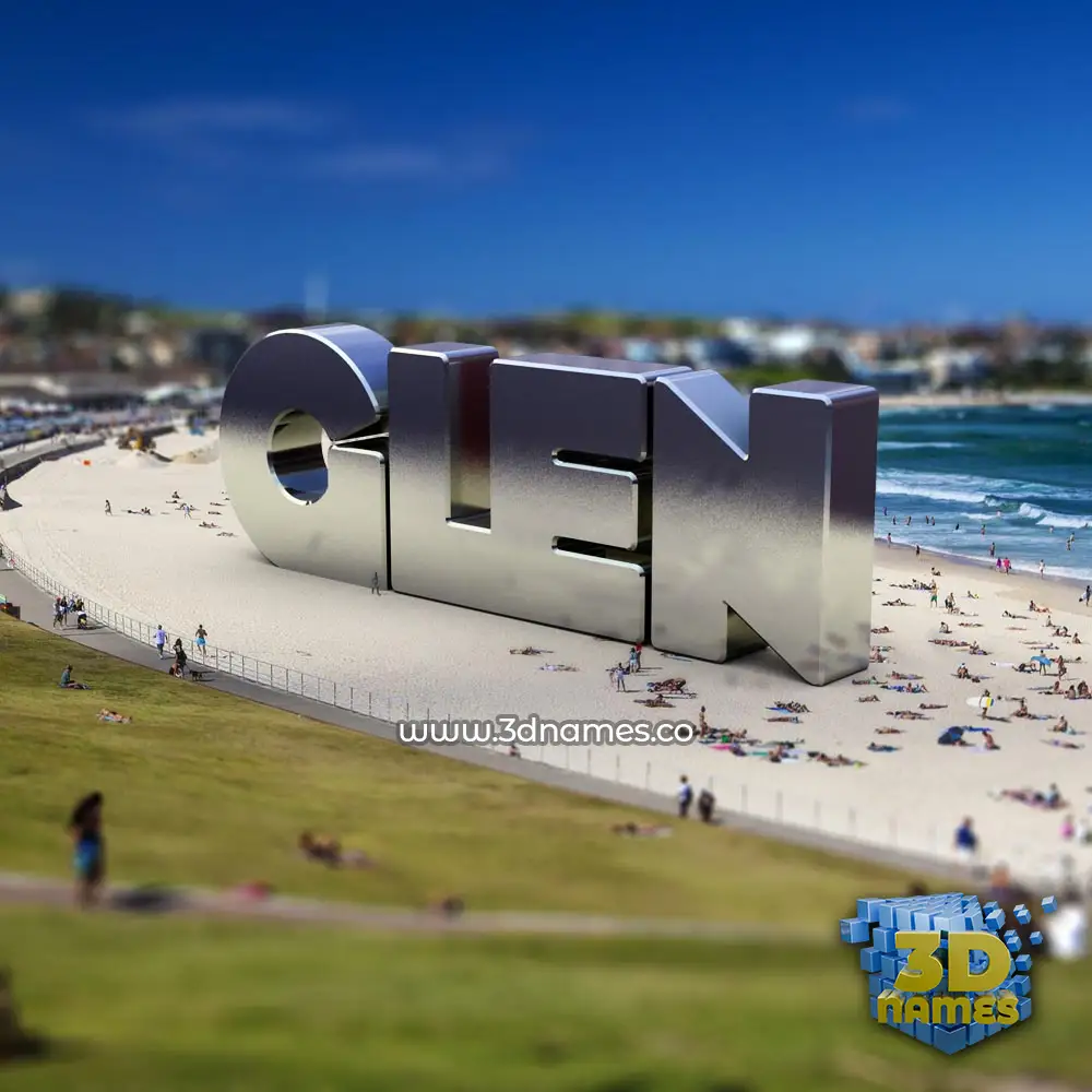 glen in Bondi Beach style - 3D name wallpaper
