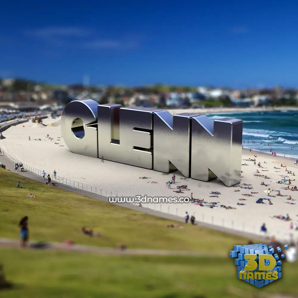 glenn in Bondi Beach style - 3D name wallpaper