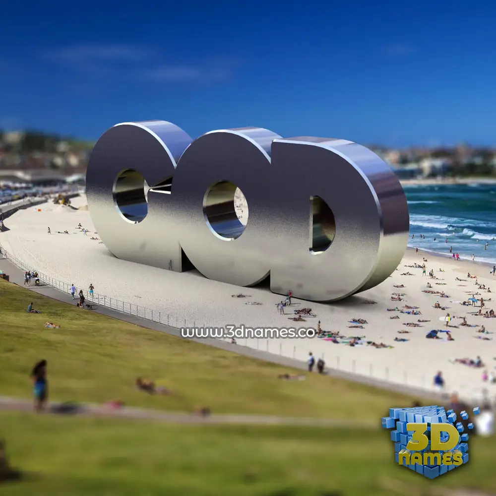 god in Bondi Beach style - 3D name wallpaper