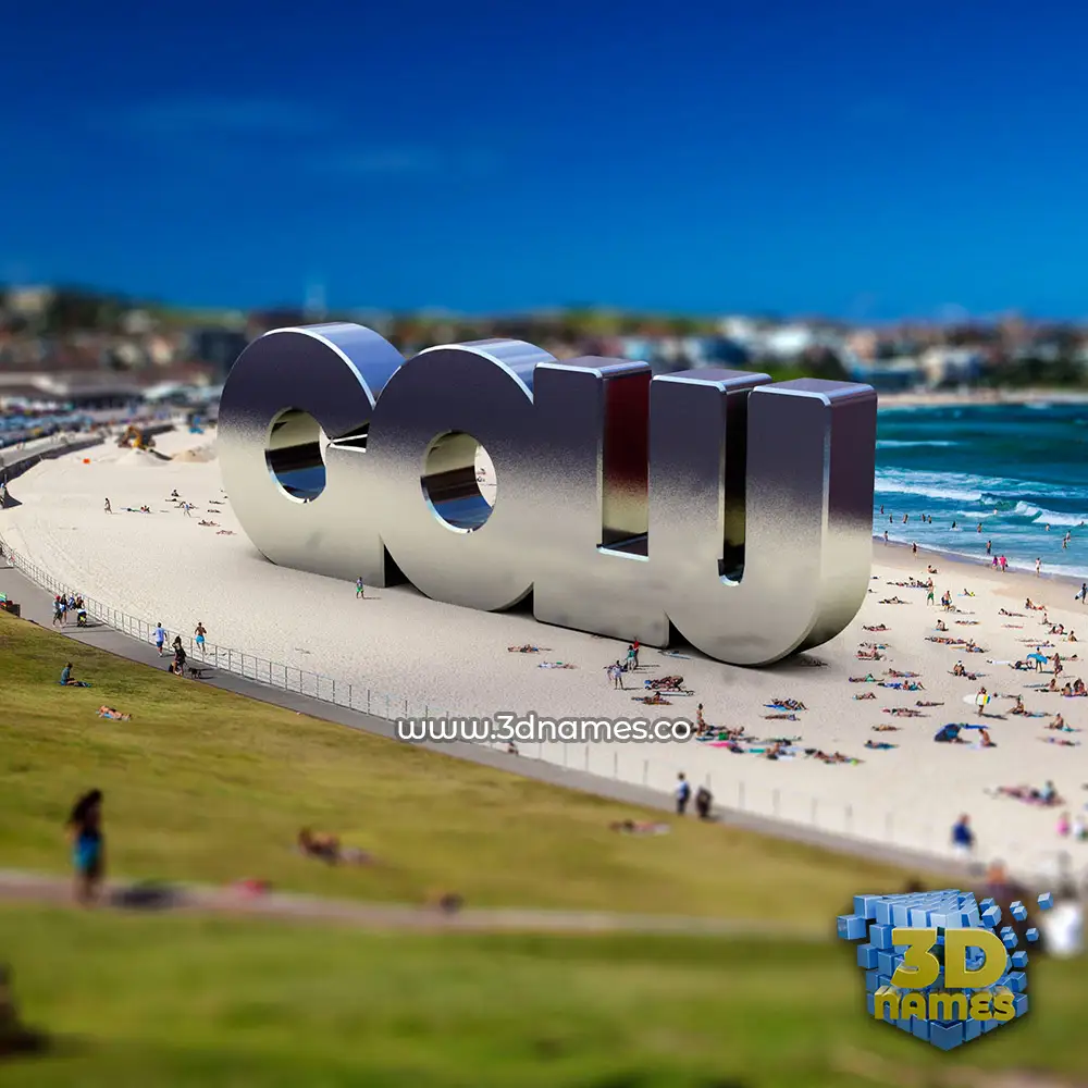 golu in Bondi Beach style - 3D name wallpaper