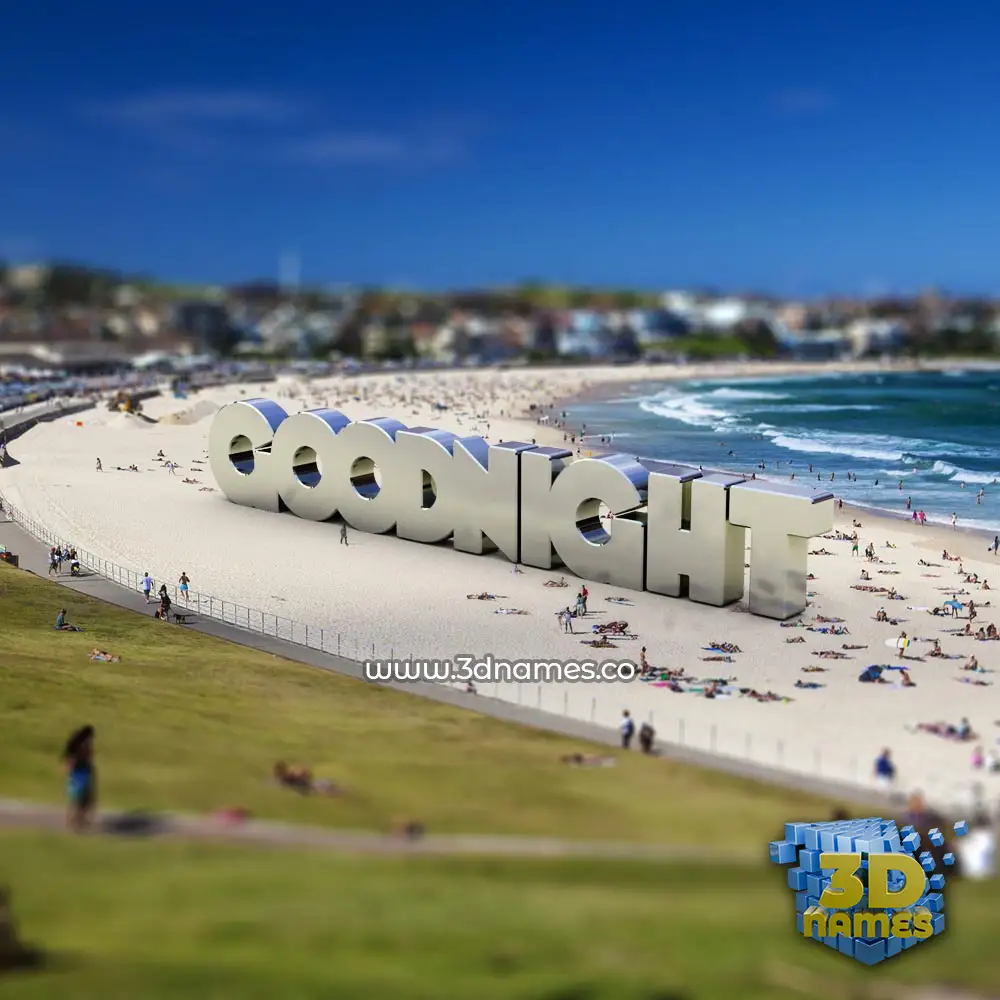 goodnight in Bondi Beach style - 3D name wallpaper