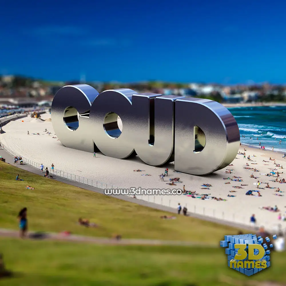 goud in Bondi Beach style - 3D name wallpaper