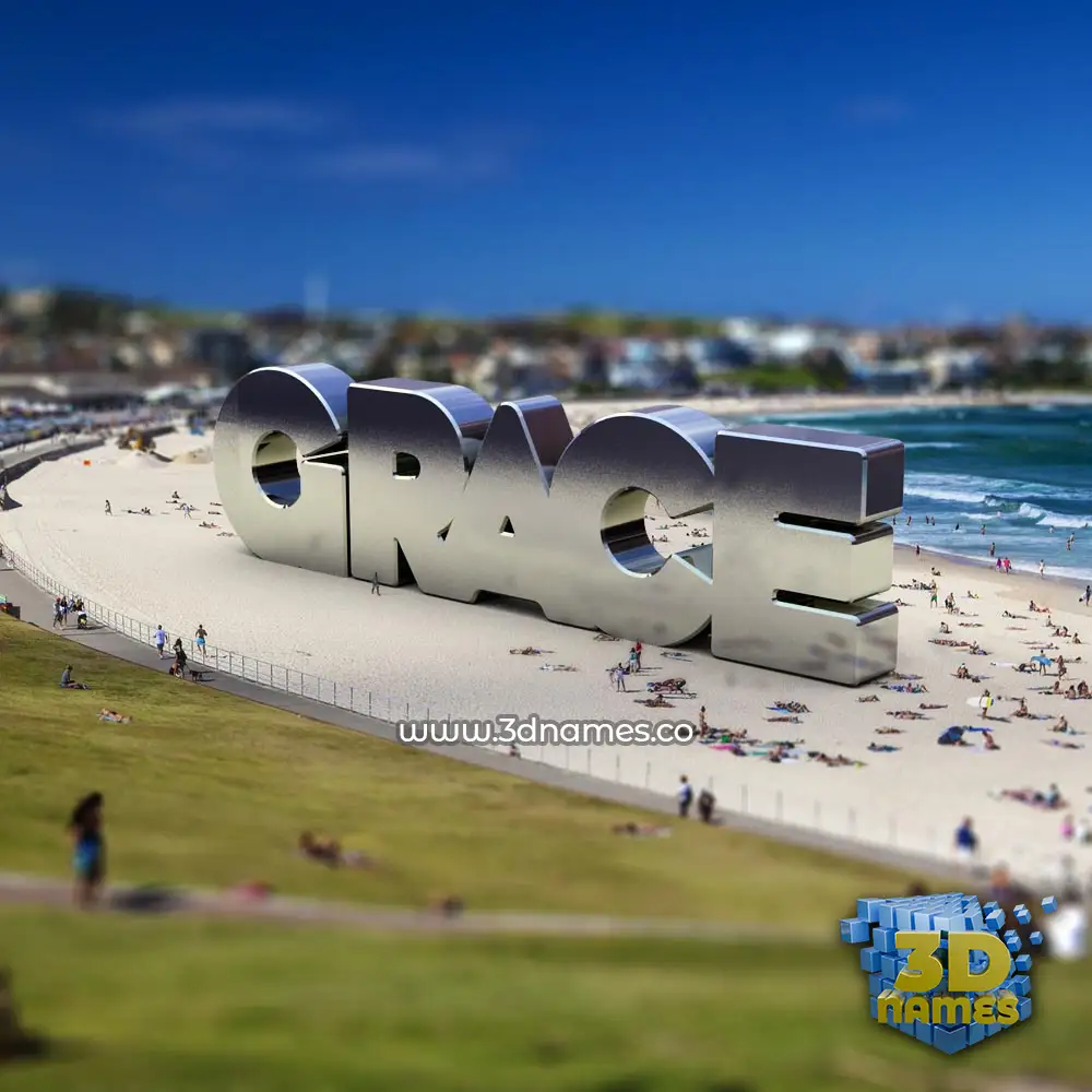 grace in Bondi Beach style - 3D name wallpaper
