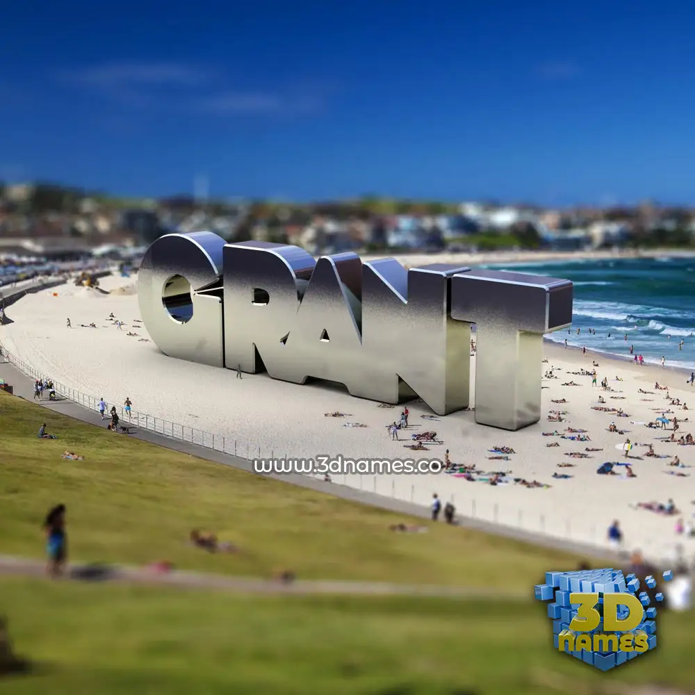 grant in Bondi Beach style - 3D name wallpaper