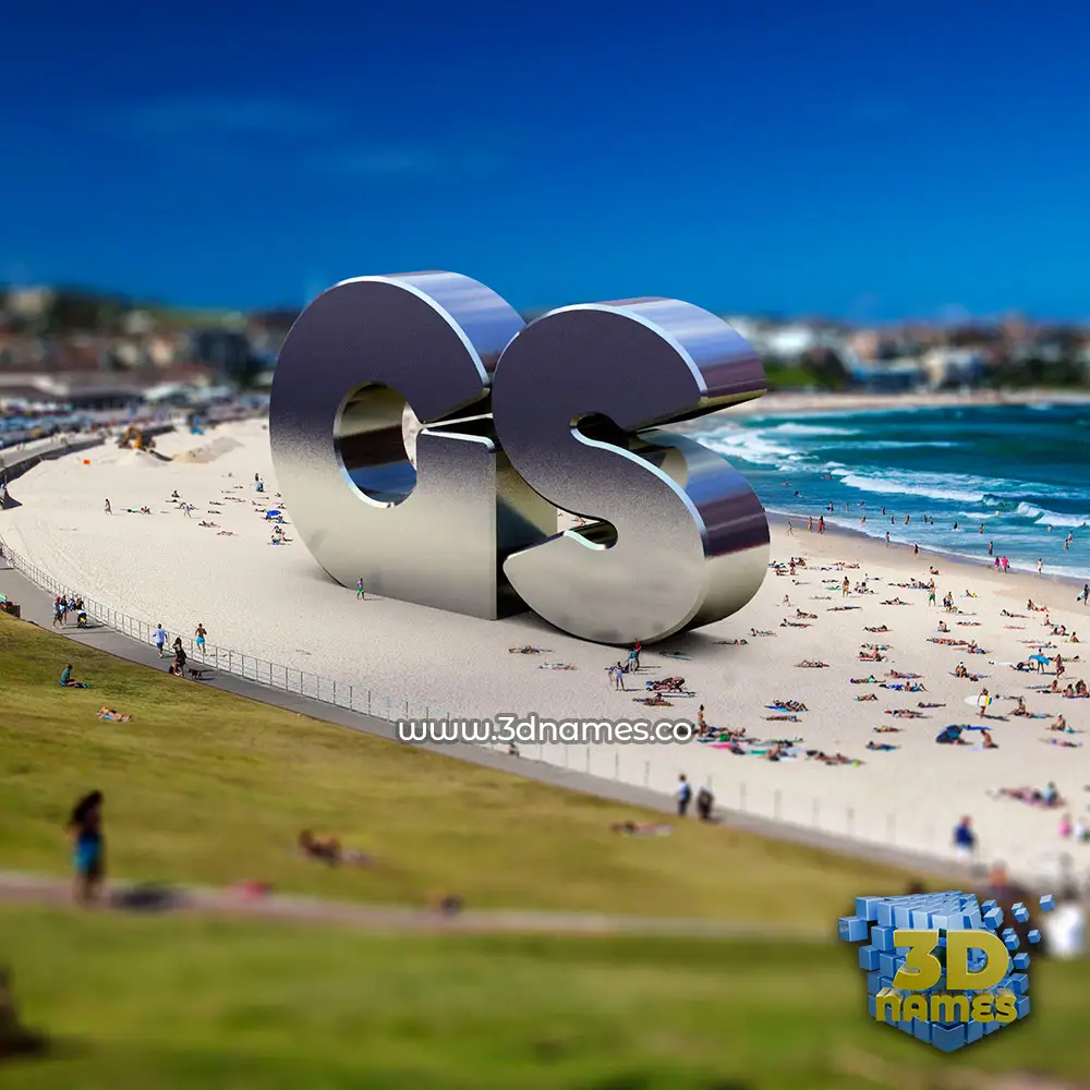 gs in Bondi Beach style - 3D name wallpaper
