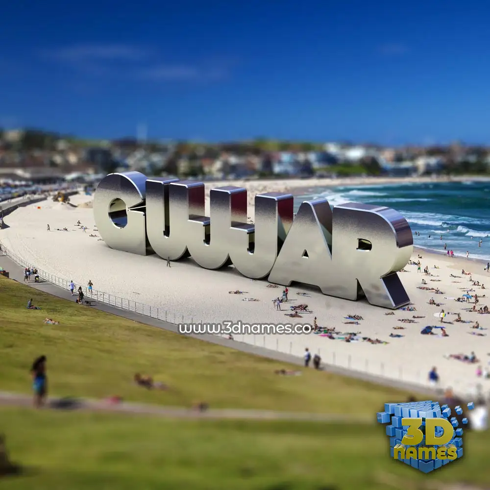 gujjar in Bondi Beach style - 3D name wallpaper
