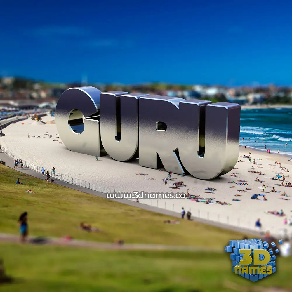 guru in Bondi Beach style - 3D name wallpaper