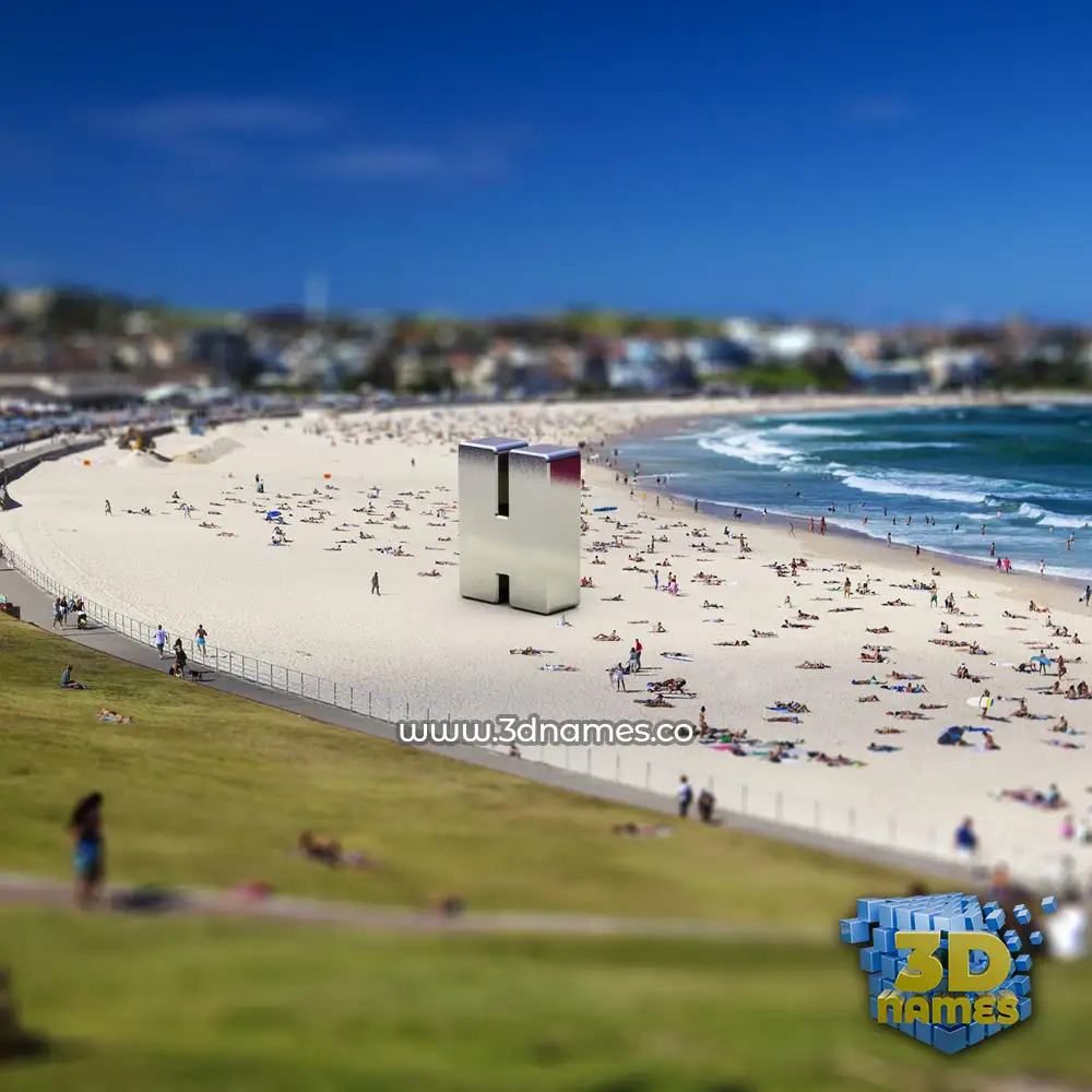 h in Bondi Beach style - 3D name wallpaper