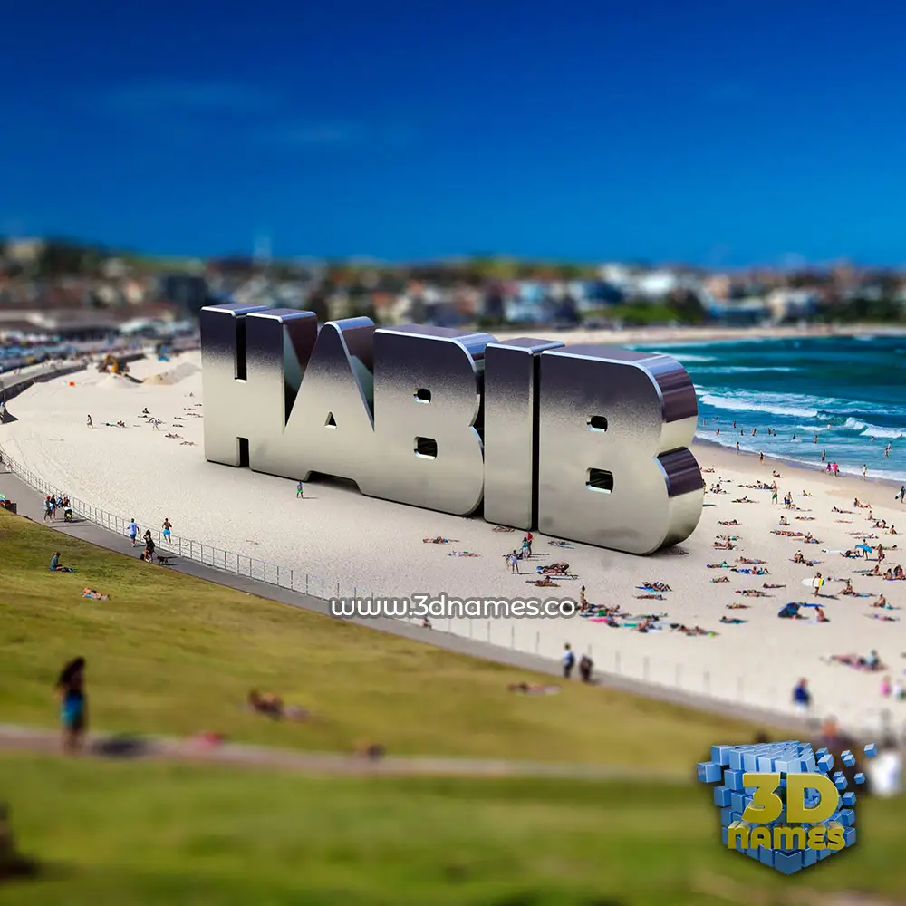 habib in Bondi Beach style - 3D name wallpaper