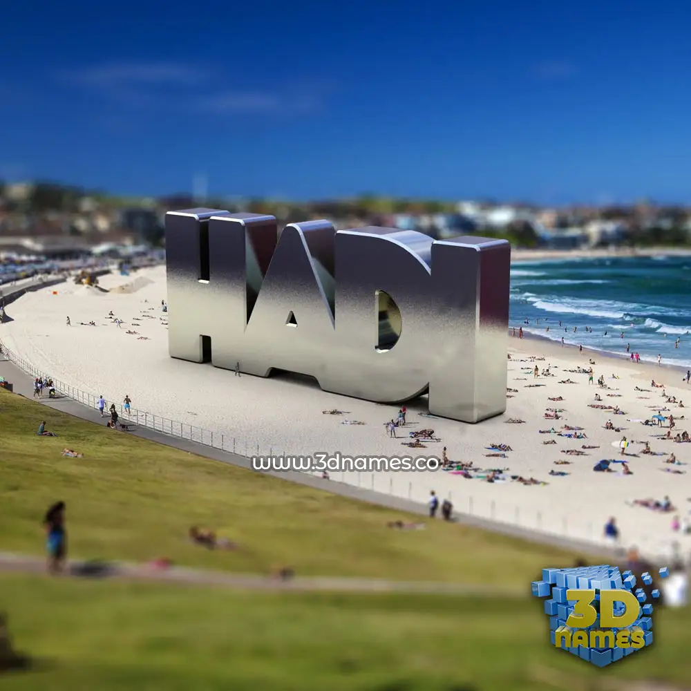 hadi in Bondi Beach style - 3D name wallpaper