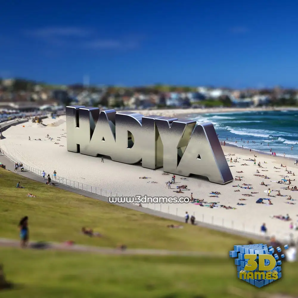 hadiya in Bondi Beach style - 3D name wallpaper