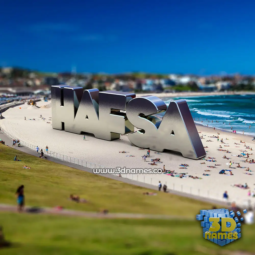 hafsa in Bondi Beach style - 3D name wallpaper