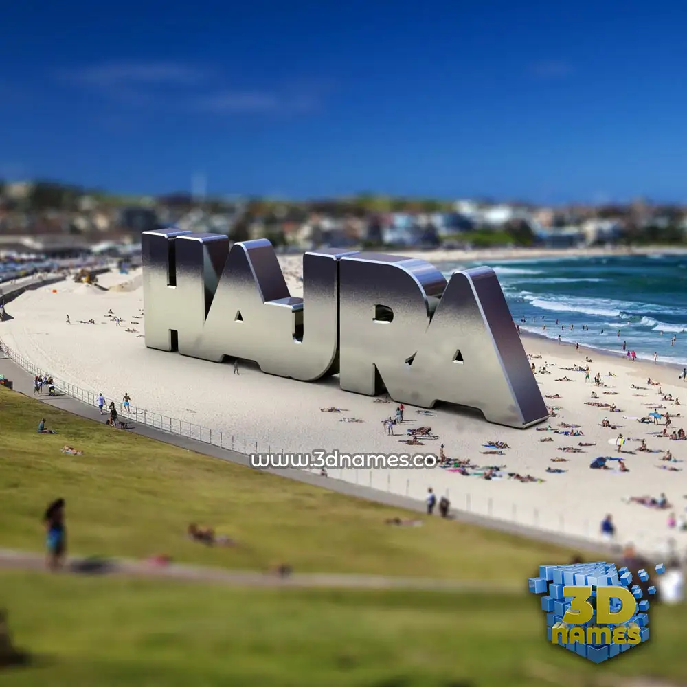 hajra in Bondi Beach style - 3D name wallpaper