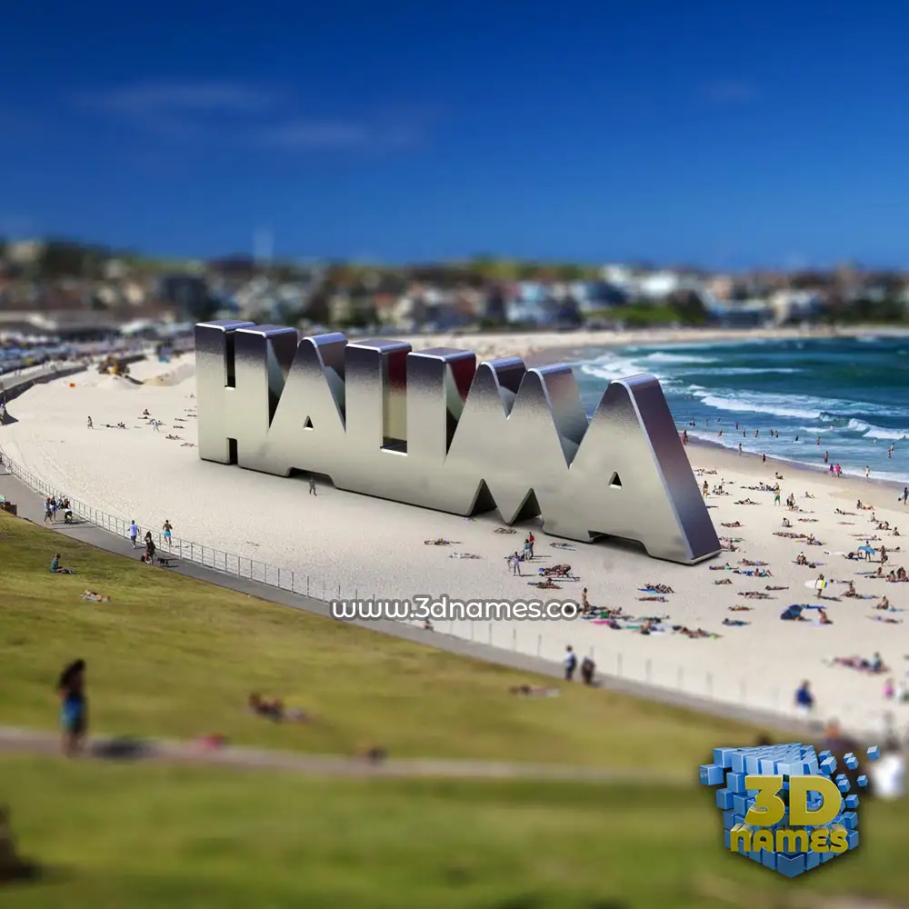 halima in Bondi Beach style - 3D name wallpaper