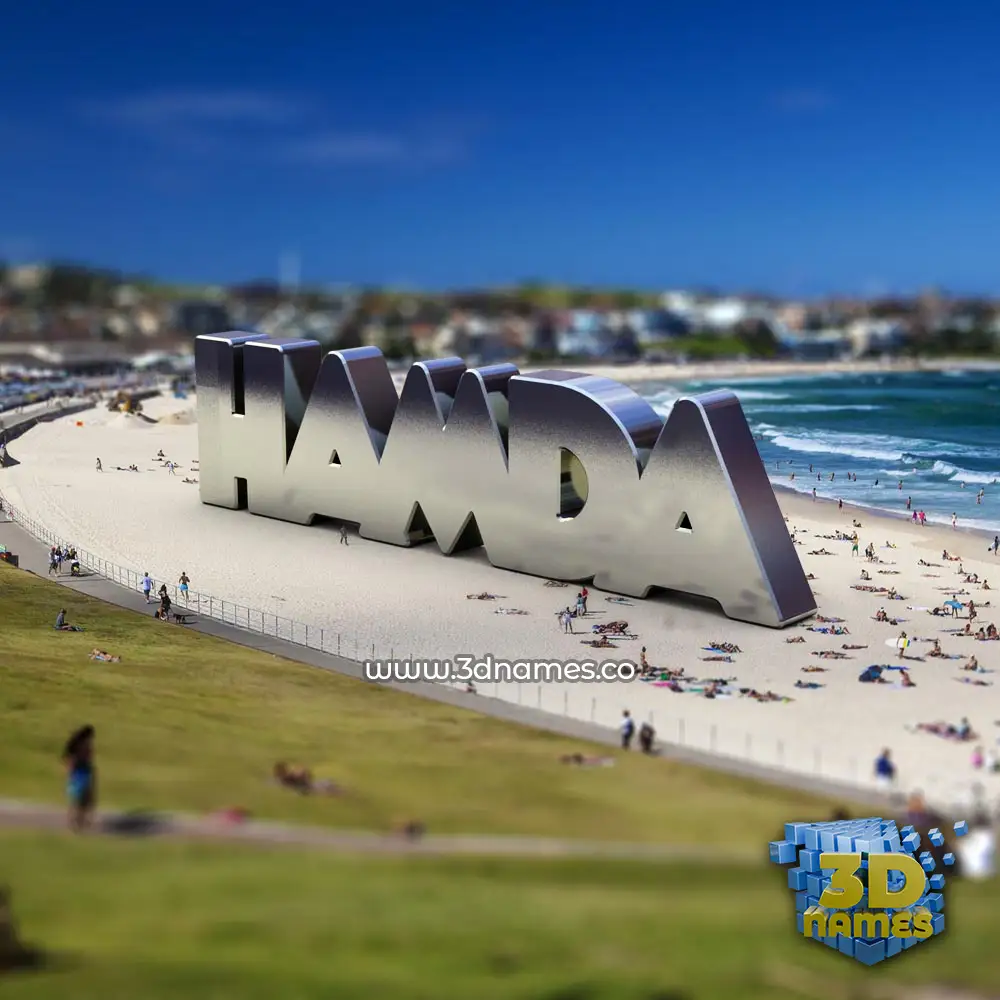 hamda in Bondi Beach style - 3D name wallpaper