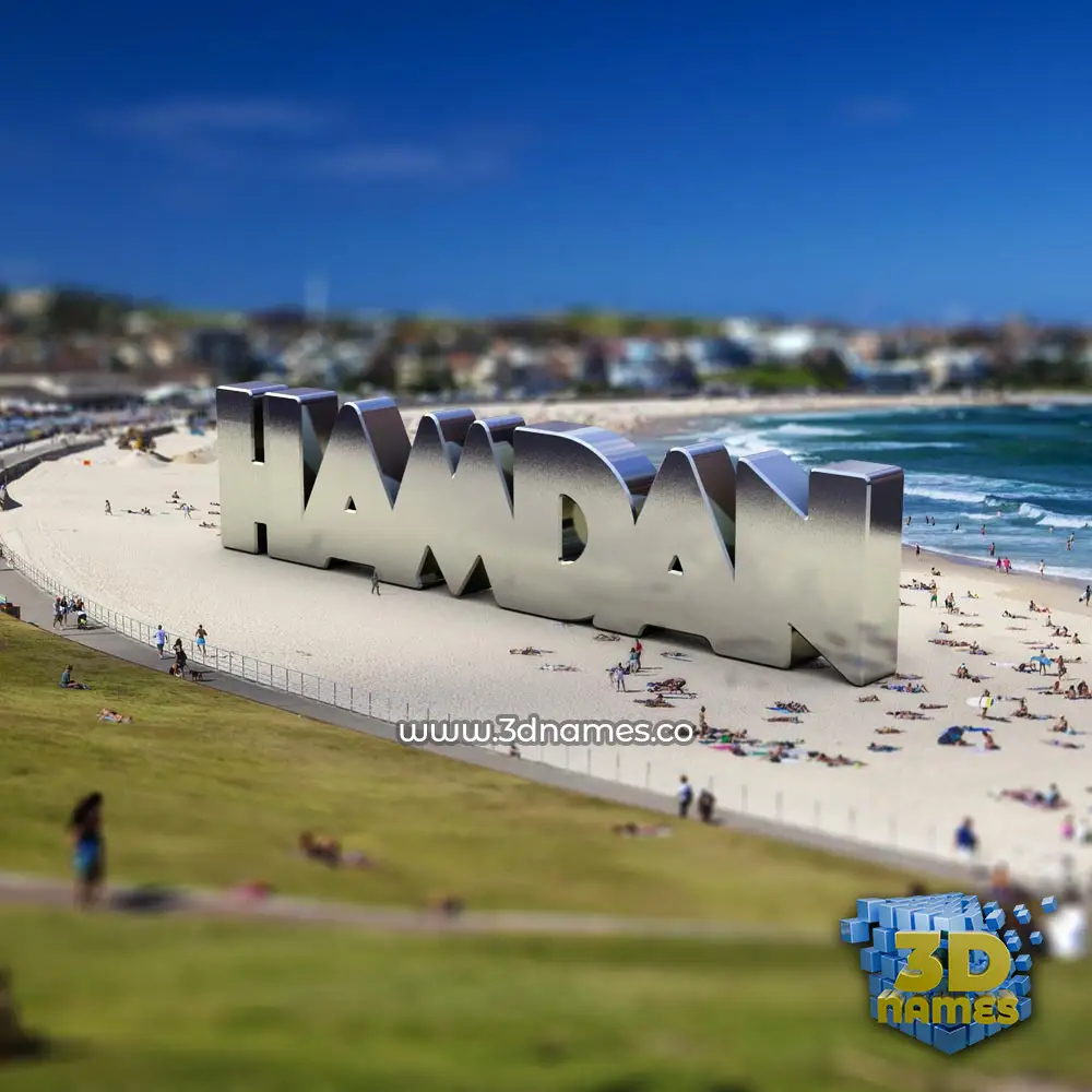 hamdan in Bondi Beach style - 3D name wallpaper