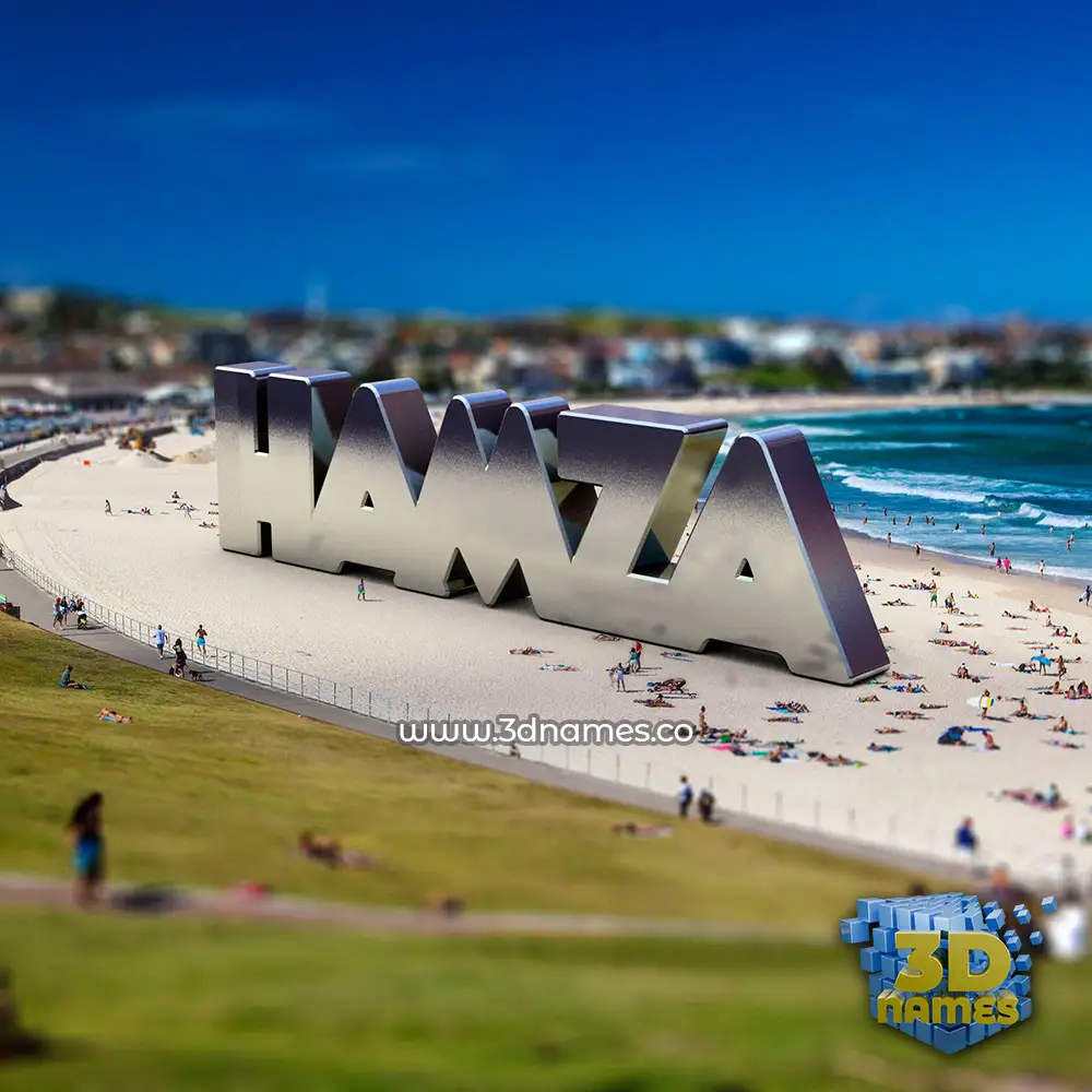 hamza in Bondi Beach style - 3D name wallpaper
