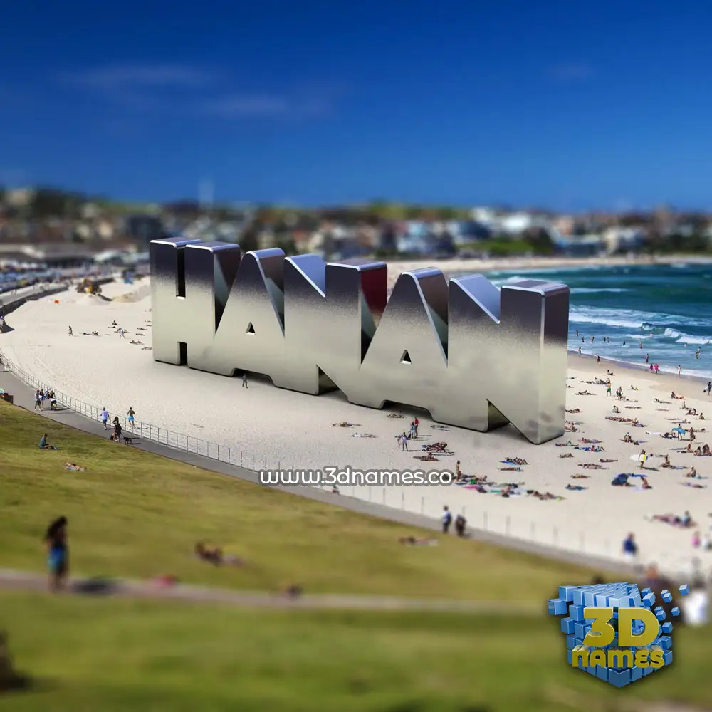 hanan in Bondi Beach style - 3D name wallpaper