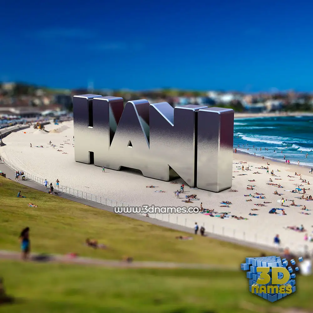 hani in Bondi Beach style - 3D name wallpaper