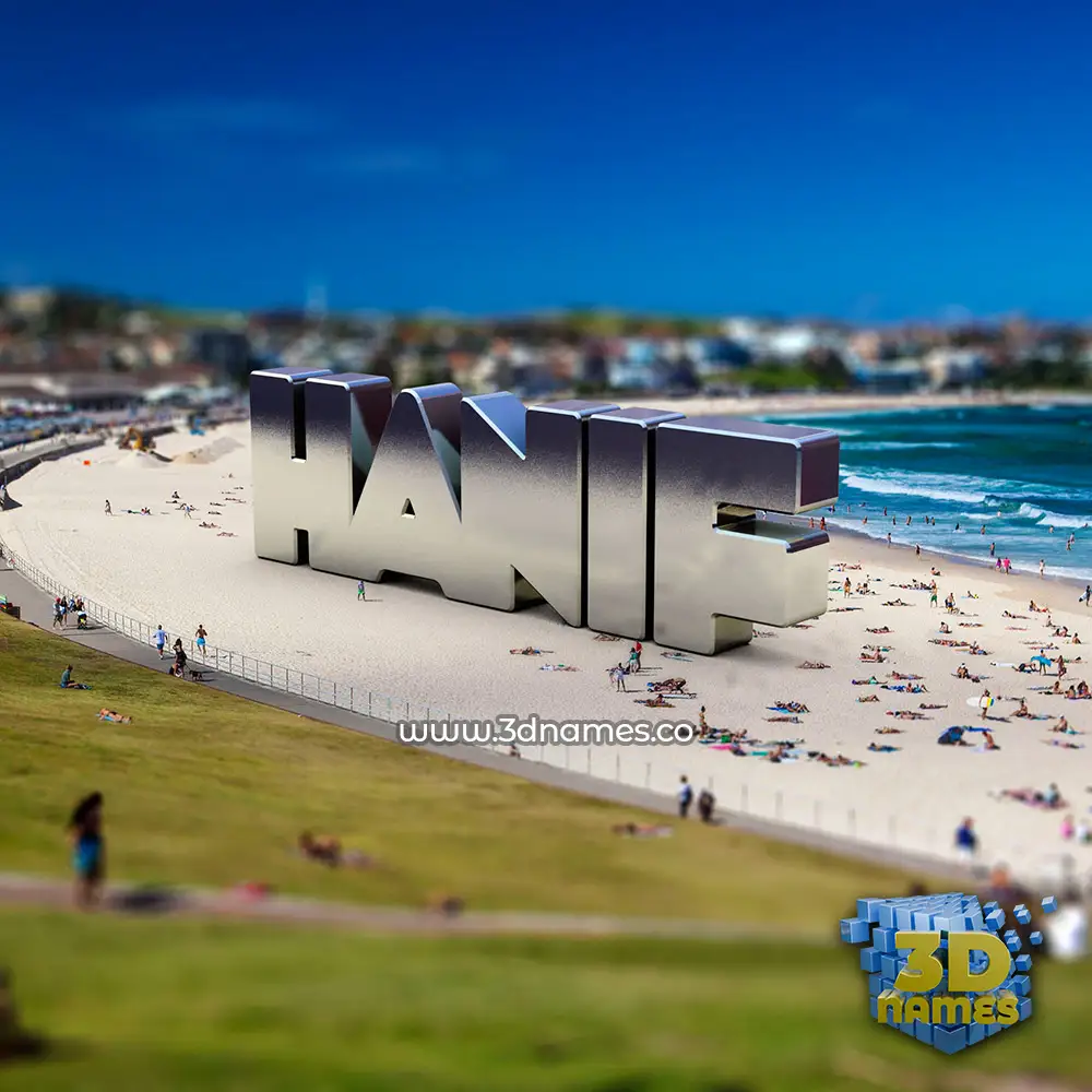 hanif in Bondi Beach style - 3D name wallpaper