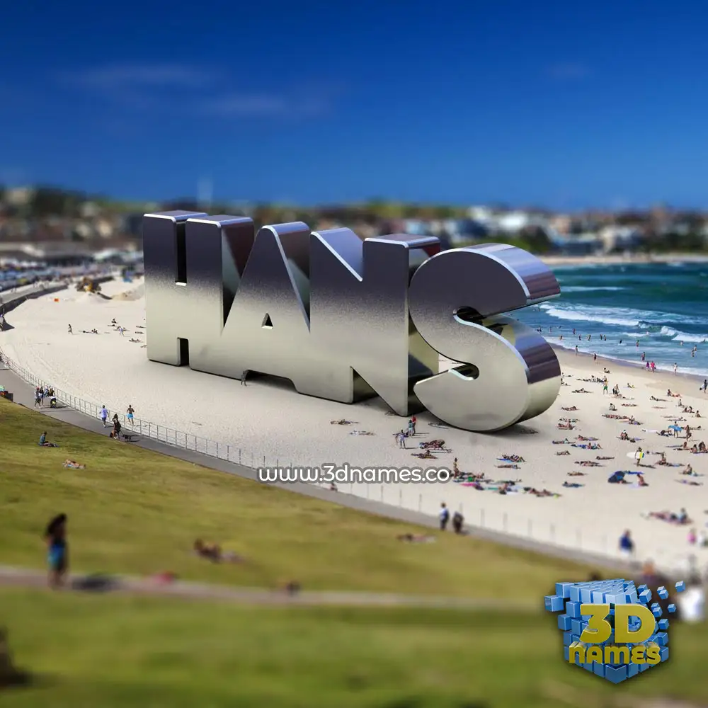 hans in Bondi Beach style - 3D name wallpaper