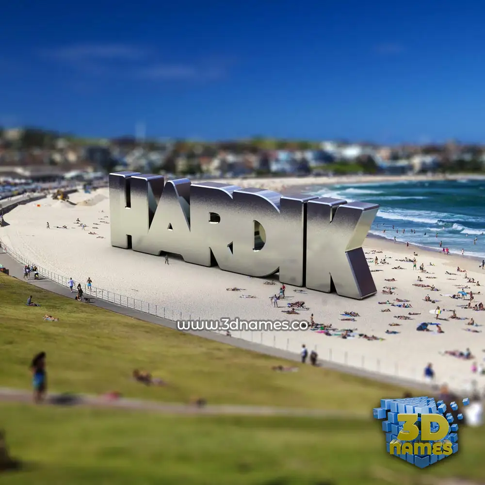 hardik in Bondi Beach style - 3D name wallpaper