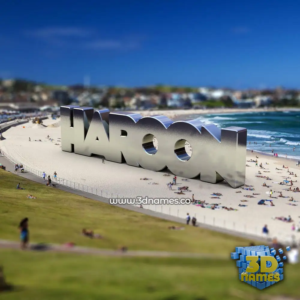 haroon in Bondi Beach style - 3D name wallpaper