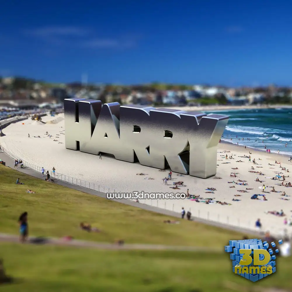 harry in Bondi Beach style - 3D name wallpaper